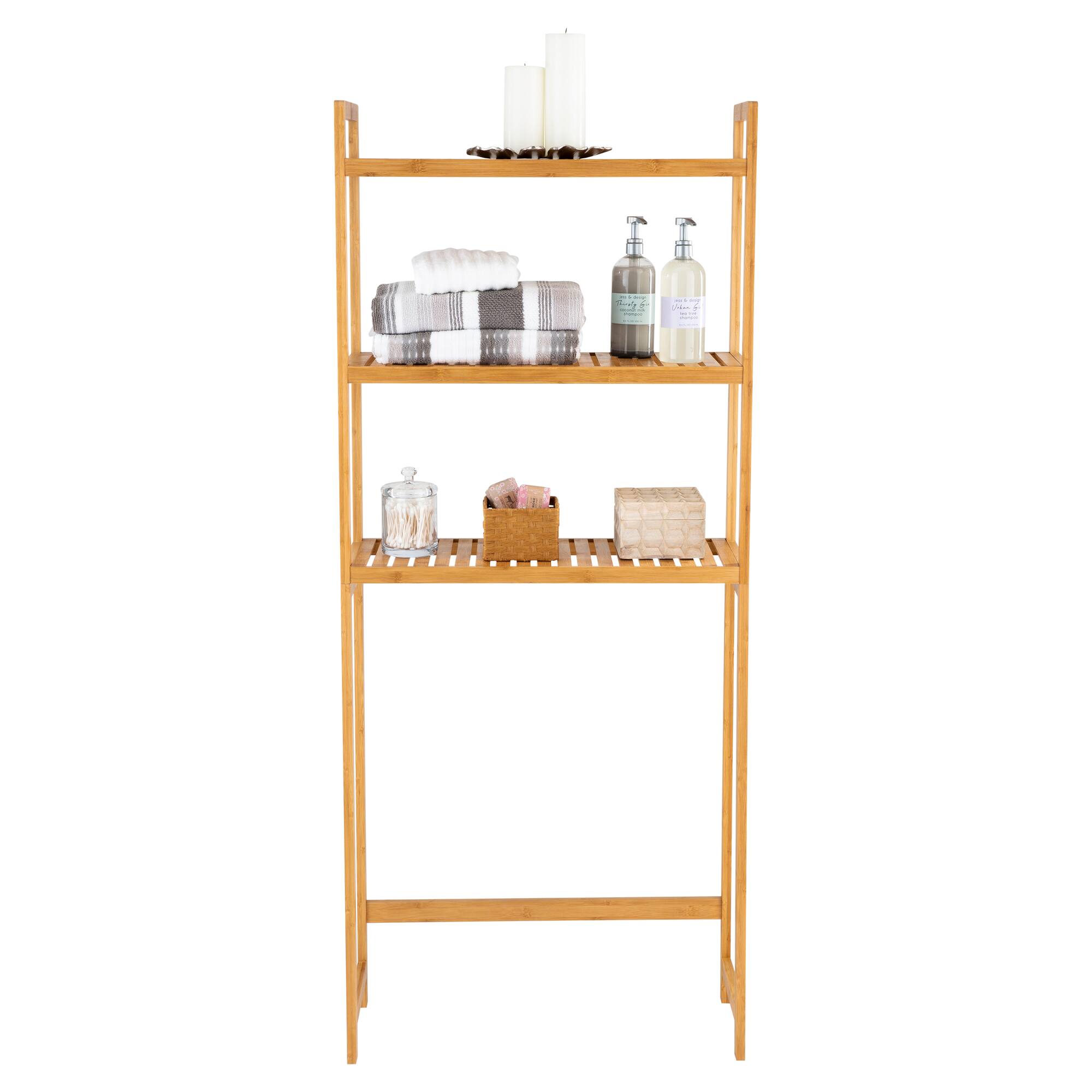 Organize It All Bamboo Over the Toilet Storage Space Saver